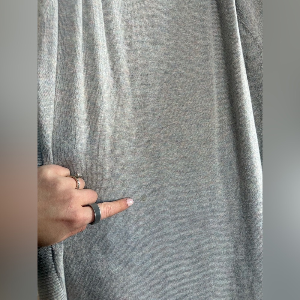 Express Light Gray Cold-Shoulder Sweater Top - Picture 4 of 5